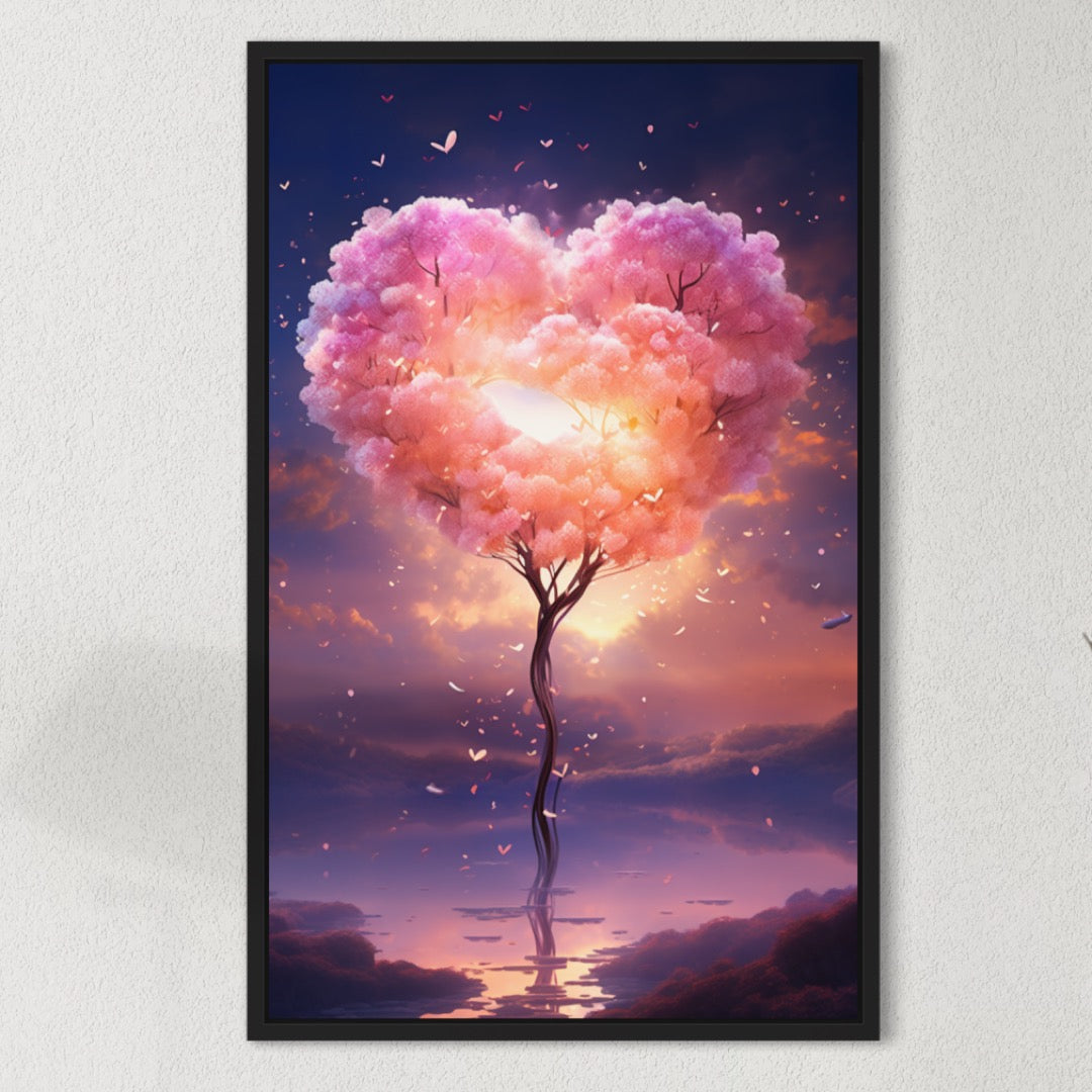 Romantic Waterside Heart Tree Canvas A Blushing Love Affair Unik