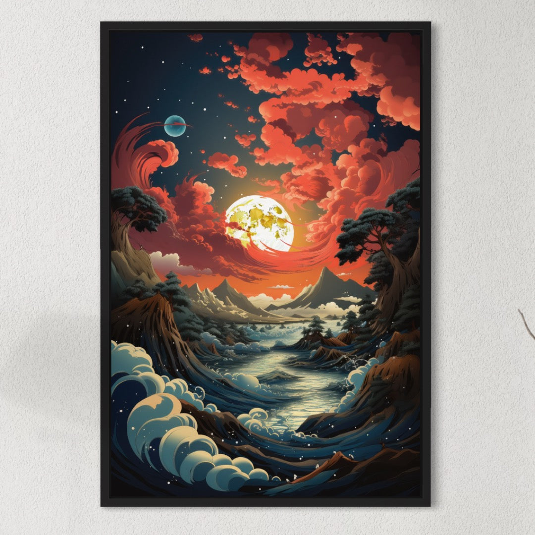 Moonlit Majesty | Canvas of Enchanted Skies and Earthly Beauty