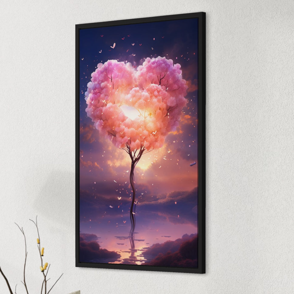 Romantic Waterside Heart Tree Canvas | A Blushing Love Affair