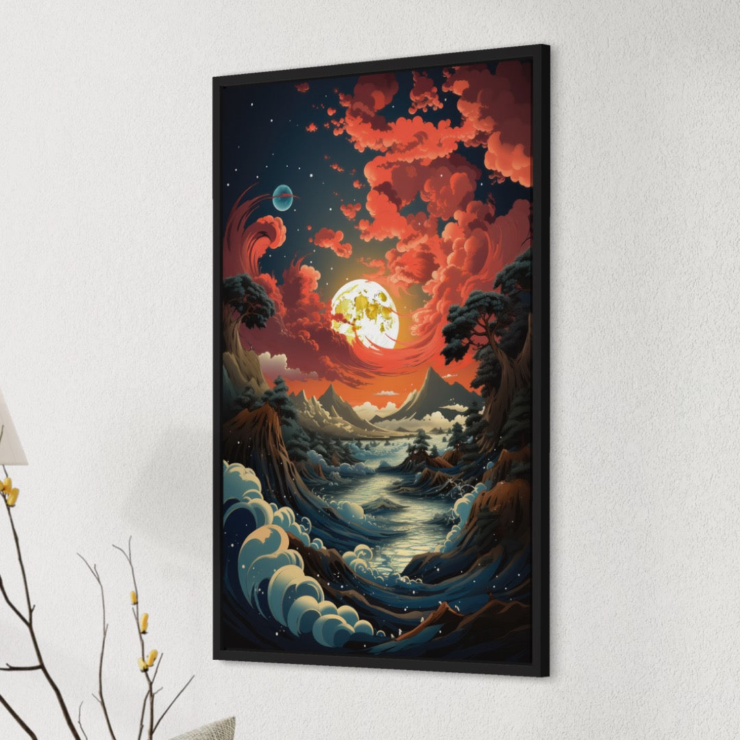 Moonlit Majesty | Canvas of Enchanted Skies and Earthly Beauty