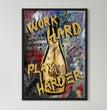 Luxe et motivation | Toile champagne « Work Hard, Play Harder » 