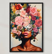 Bloomed Beauty: Womans Floral Portrait On Canvas | Artistic Avant-Garde Ready To Hang