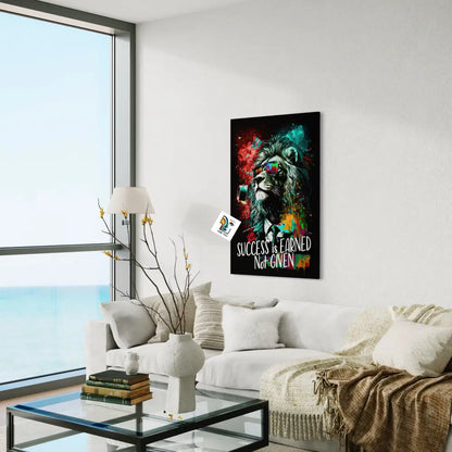 Colorful Lion Of Success Canvas | Roaring Inspiration For Achievement 24 X 36 Inches / Infinity