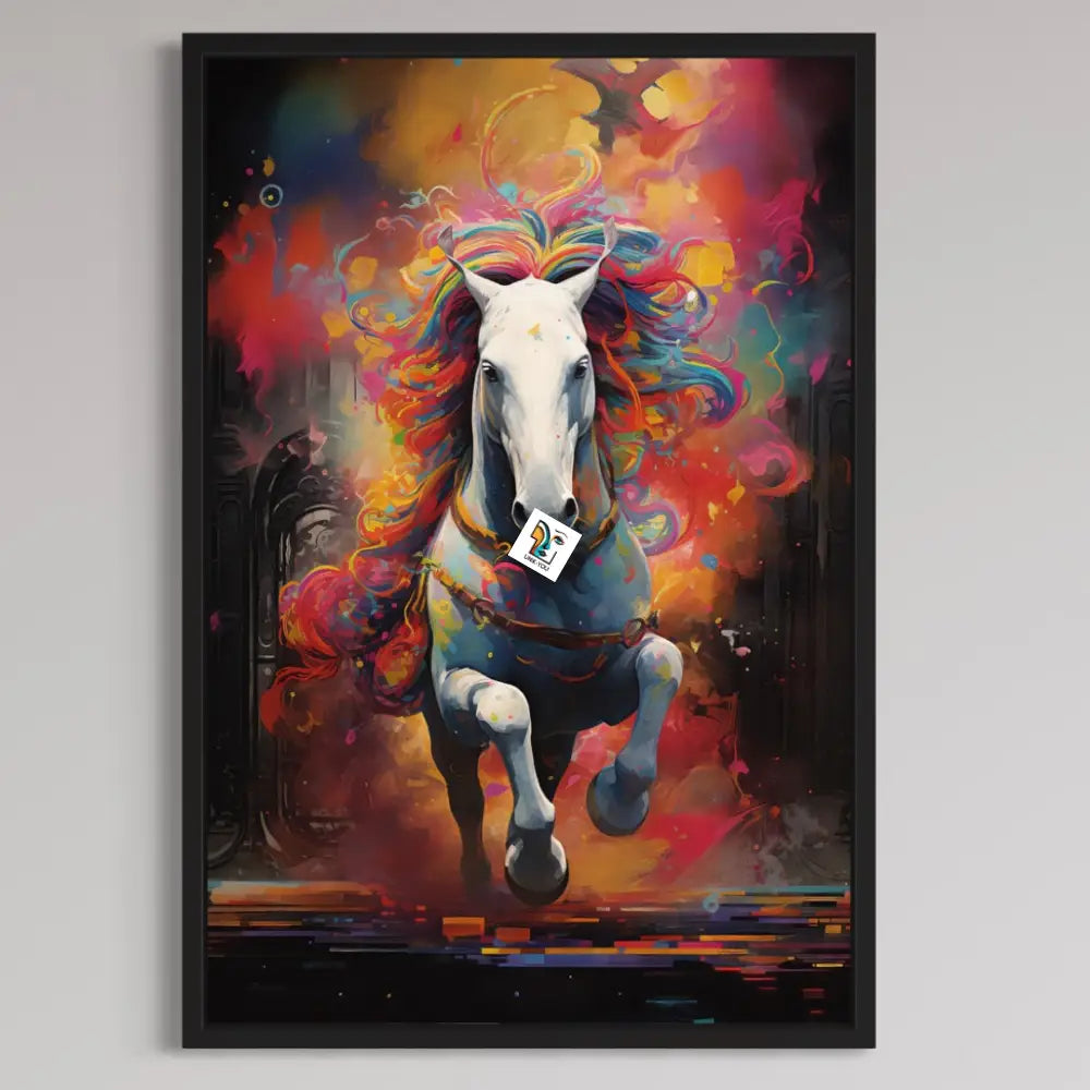 Colorful Spray Paint Horse Canvas | Captivating Equine Art Ready To Hang