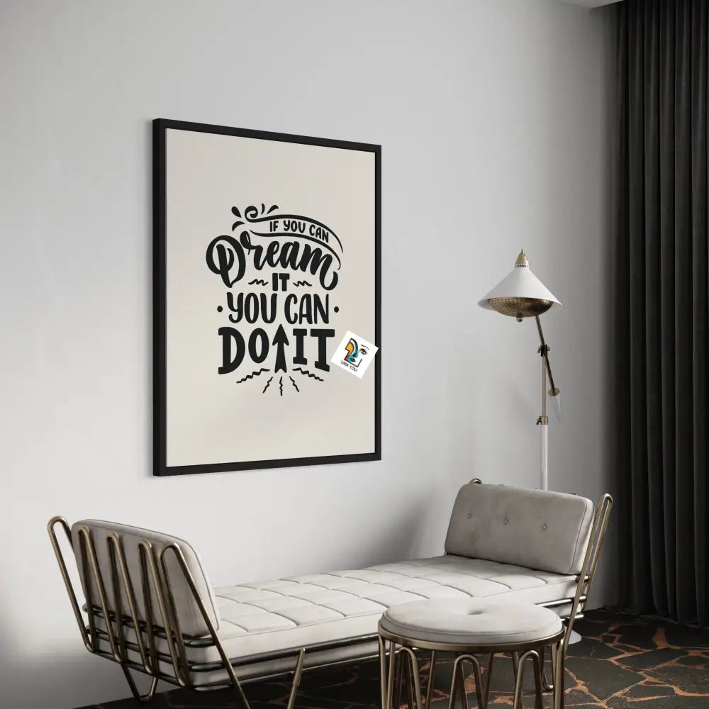 Dream Big Canvas | Inspirational Hand-Lettered Words Art 24 X 36 Inches / Black Ready To Hang