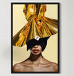 Golden Crowned Woman Canvas | Captivating Gold Surrealism Art Ready To Hang