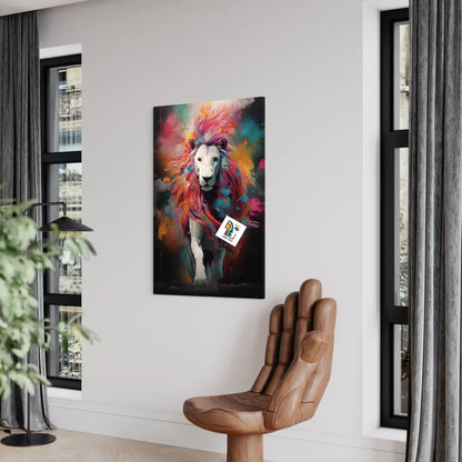 Majestic Spray Paint Lion Canvas | Vibrant Regal Perfection 24 X 36 Inches / Infinity Ready To Hang