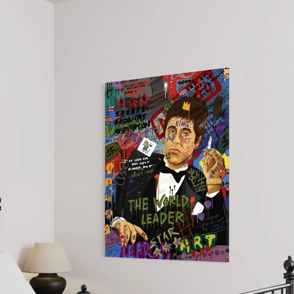 Scarface Tony Montana Canvas | Graffiti-Infused Pop Street Art Masterpiece 24 X 36 Inches / Infinity